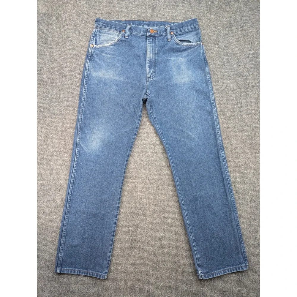 Vtg Wrangler Mens Jeans 35x31 Regular‎ Fit Blue Denim Classic Casual Pants